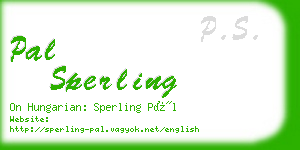 pal sperling business card